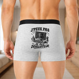 Boxer Homme J’peux pas je suis Développeur – Impression au dos