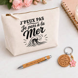 Coffret Cadeau J’peux pas je pars à la Mer – Trousse, stylo bambou et porte-clés