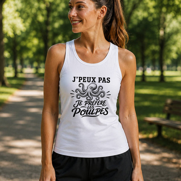 Débardeur Femme J’peux pas je préfère les Poulpes