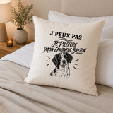 Housse de Coussin J’peux pas je préfère mon Épagneul Breton