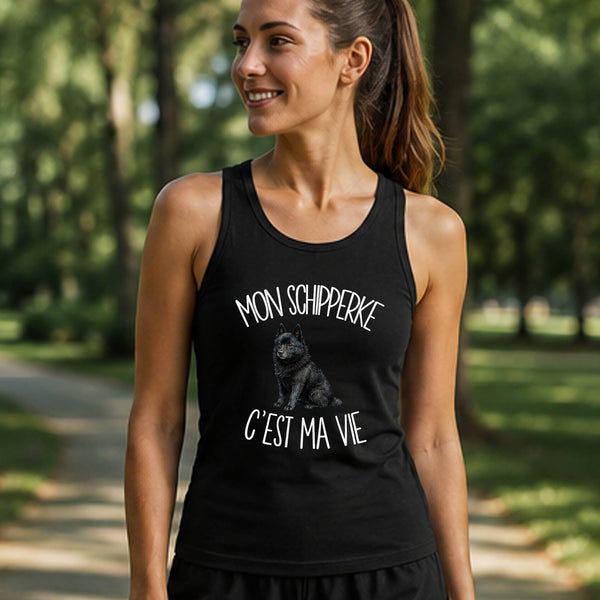 Débardeur Femme Mon Schipperke c'est ma vie – Noir