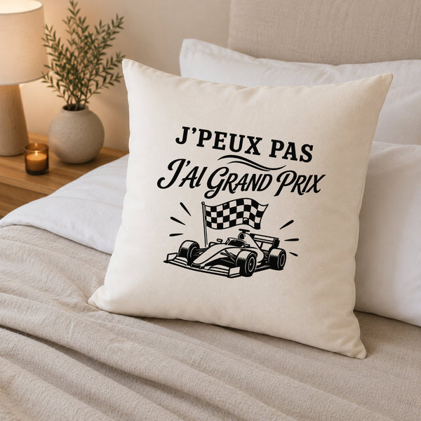 Housse de Coussin J’peux pas j’ai Grand Prix
