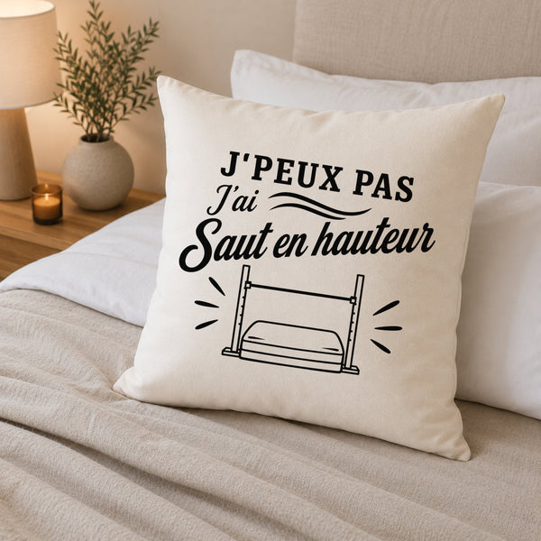 Housse de Coussin J’peux pas j’ai Saut en hauteur