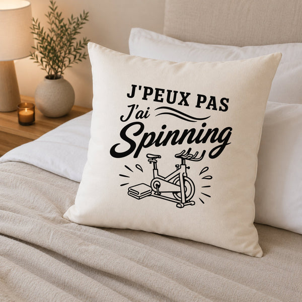 Housse de Coussin J’peux pas j’ai Spinning