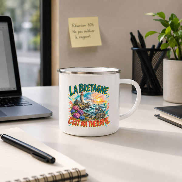 Mug Métal Émaillé La bretagne c'est ma thérapie