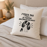 Housse de Coussin J’peux pas je préfère mon Cavalier King Charles