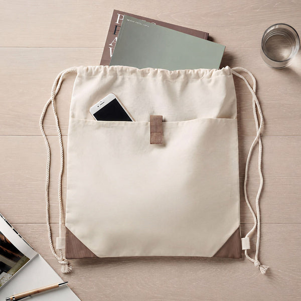 Sac à Dos avec Pochette Avant Beige J’peux pas j’ai couture J'peux pas minimaliste