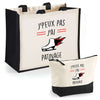 Cabas homme ou femme sac plage ou shopping tote bag pochette trousse Idée cadeau original pour anniversaire Noël travail départ retraite collègue famille fete des mères fetes des pères papa maman mamie papi