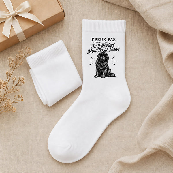 Chaussettes Homme Femme J’peux pas je préfère mon Terre-Neuve