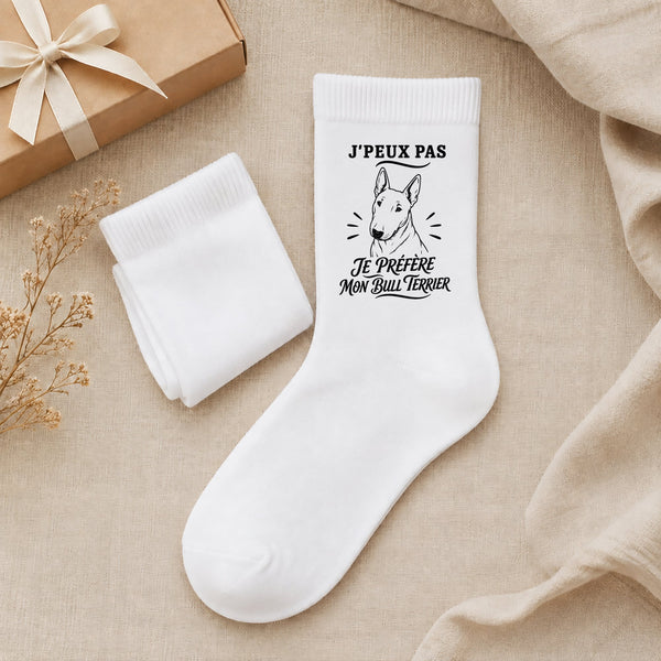 Chaussettes Homme Femme J’peux pas je préfère mon Bull Terrier