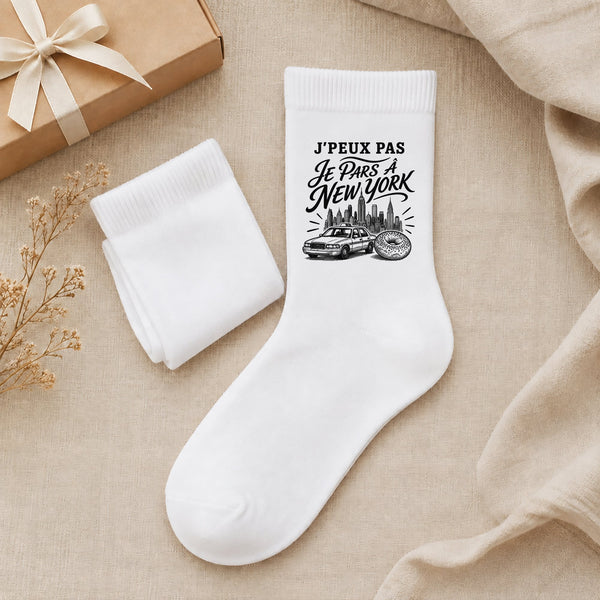 Chaussettes Homme Femme J’peux pas je pars à New York