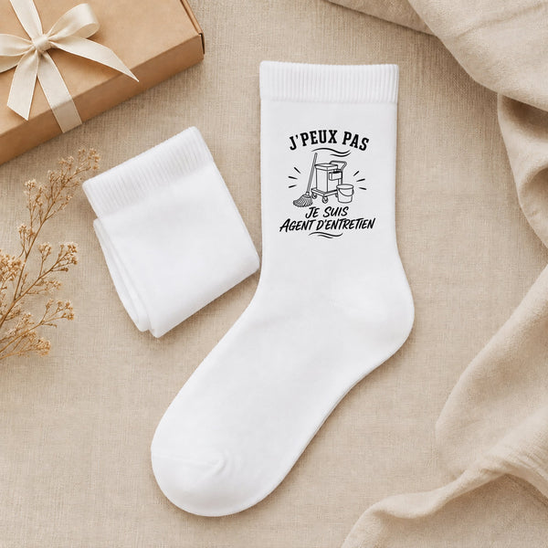 Chaussettes Homme Femme J’peux pas je suis Agent d’entretien