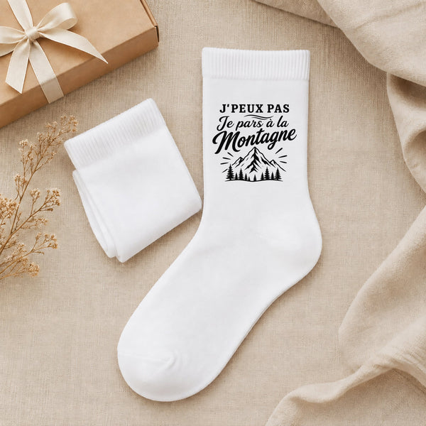 Chaussettes Homme Femme J’peux pas je pars à la Montagne