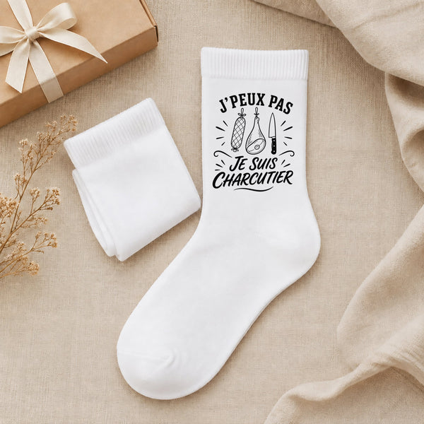 Chaussettes Homme Femme J’peux pas je suis Charcutier