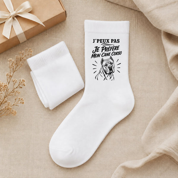 Chaussettes Homme Femme J’peux pas je préfère mon Cane Corso