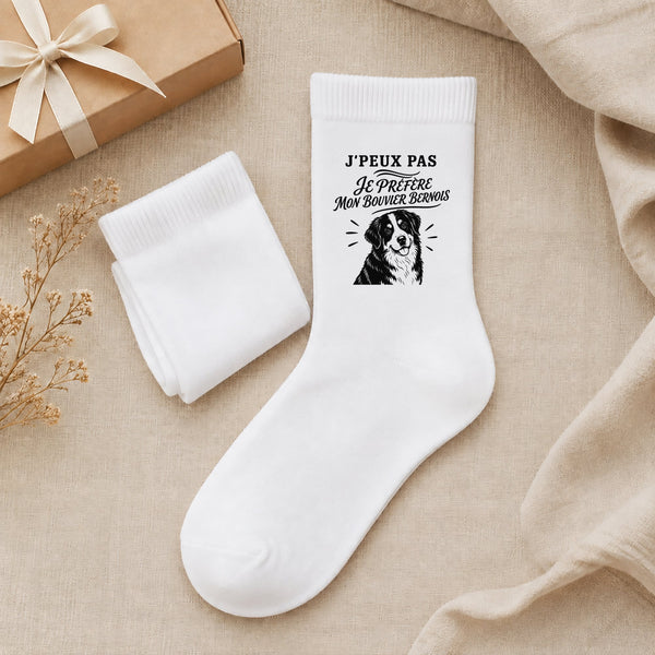 Chaussettes Homme Femme J’peux pas je préfère mon Bouvier Bernois