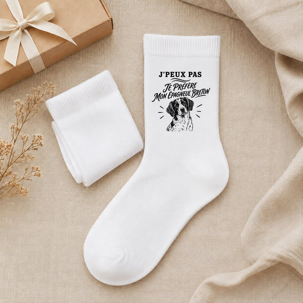 Chaussettes Homme Femme J’peux pas je préfère mon Épagneul Breton