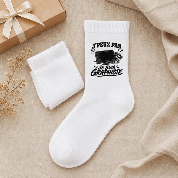 Chaussettes Homme Femme J’peux pas je suis Graphiste