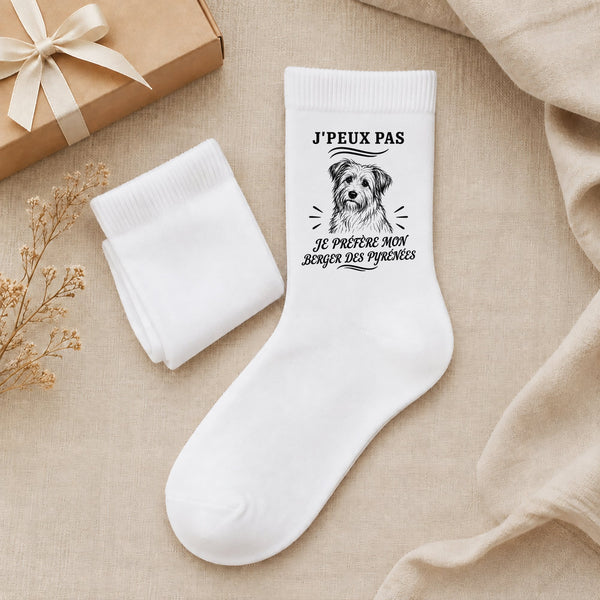 Chaussettes Homme Femme J’peux pas je préfère mon Berger des Pyrénées