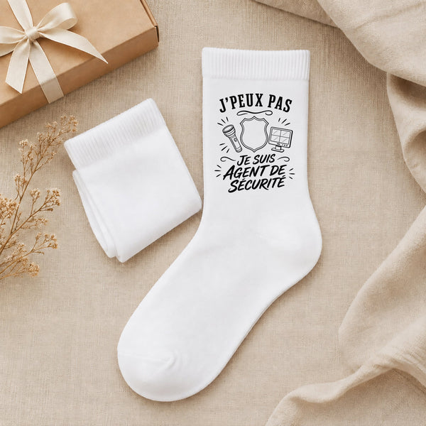 Chaussettes Homme Femme J’peux pas je suis Agent de sécurité