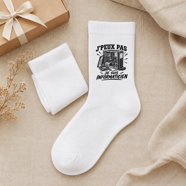 Chaussettes Homme Femme J’peux pas je suis Informaticien
