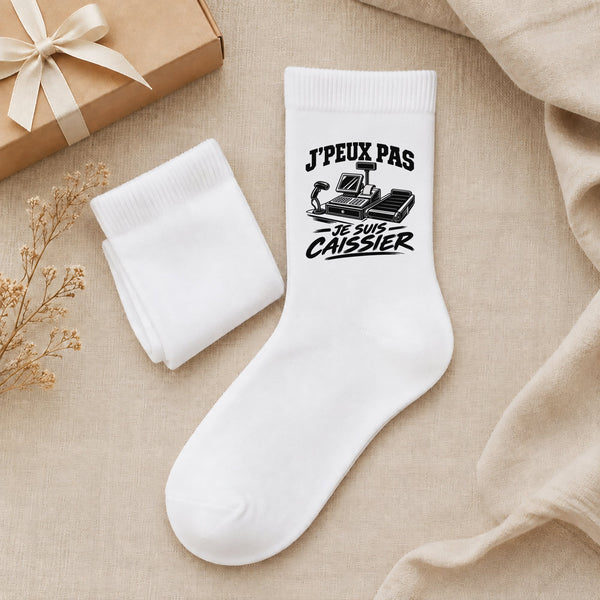 Chaussettes Homme Femme J’peux pas je suis Caissier