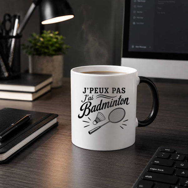 Mug Magique J’peux pas j’ai Badminton