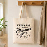 Tote Bag Beige J’peux pas j’ai Chevaux