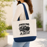 Grand Sac Cabas Fond Bleu J’peux pas je suis DJ