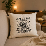 Housse de Coussin J’peux pas je préfère les Escargots