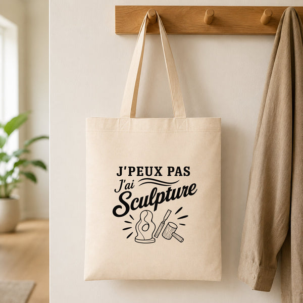 Tote Bag Beige J’peux pas j’ai Sculpture