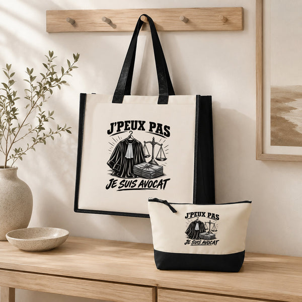 Ensemble Cabas et Trousse J’peux pas je suis Avocat