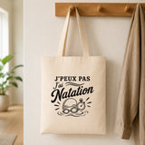 Tote Bag Beige J’peux pas j’ai Natation