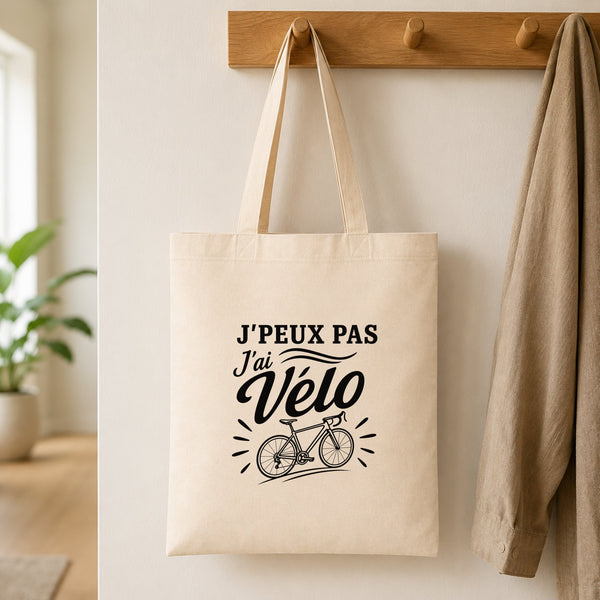 Tote Bag Beige J’peux pas j’ai Vélo