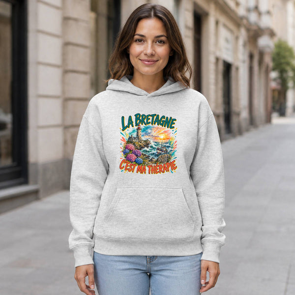 Sweat à Capuche La bretagne c'est ma thérapie