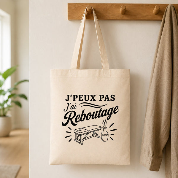 Tote Bag Beige J’peux pas j’ai Reboutage