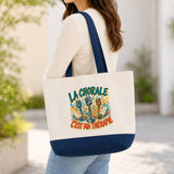 Grand Sac Cabas Fond Bleu La chorale c'est ma thérapie
