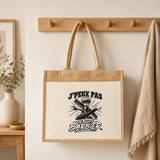 Sac Cabas Jute avec Poche J’peux pas je suis Barbier