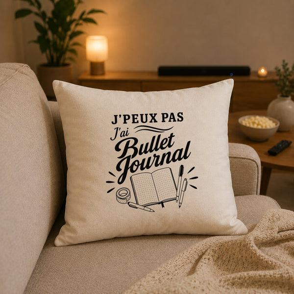 Housse de Coussin J’peux pas j’ai Bullet Journal