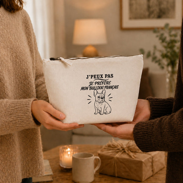 Trousse Beige J’peux pas je préfère mon Bulldog Français