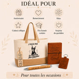 Coffret Cadeau J’peux pas je préfère mon Doberman – Sac jute, carnet, stylo, porte-clés et marque-page