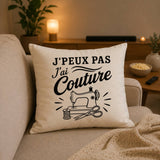 Housse de Coussin J’peux pas j’ai couture J'peux pas minimaliste