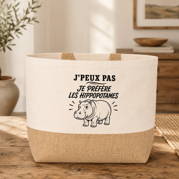 Sac J’peux pas je préfère les Hippopotames