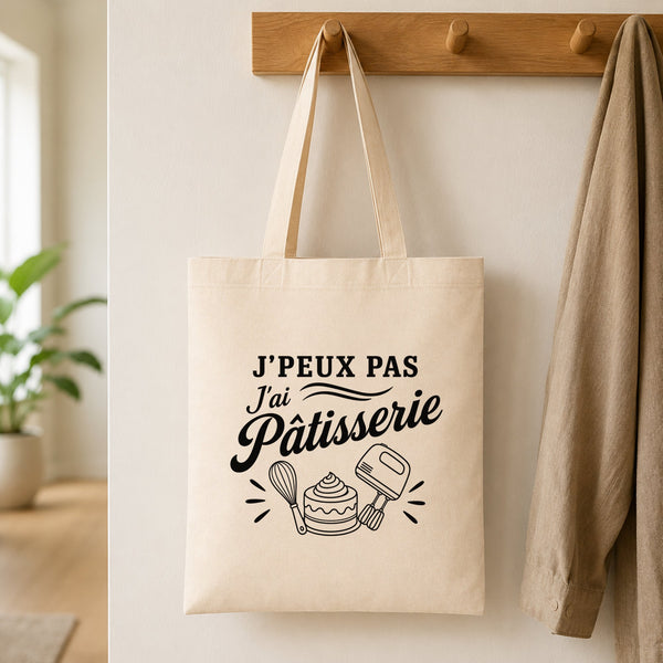 Tote Bag Beige J’peux pas j’ai Pâtisserie