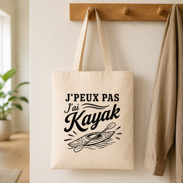 Tote Bag Beige J’peux pas j’ai Kayak