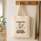 Tote Bag Beige J’peux pas je préfère mon Westie