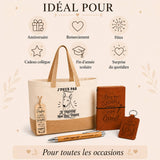 Coffret Cadeau J’peux pas je préfère mon Bull Terrier – Sac jute, carnet, stylo, porte-clés et marque-page