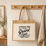 Sac Cabas Jute avec Poche J’peux pas j’ai Gravel