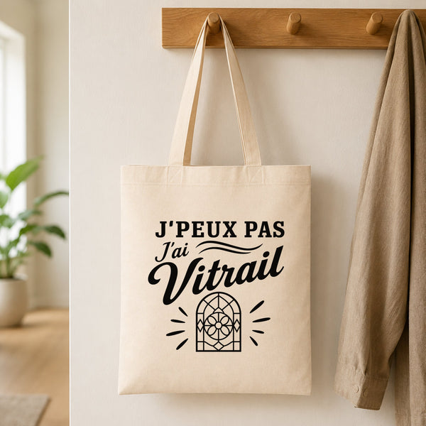 Tote Bag Beige J’peux pas j’ai Vitrail