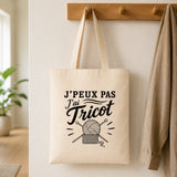 Tote Bag Beige J’peux pas j’ai Tricot